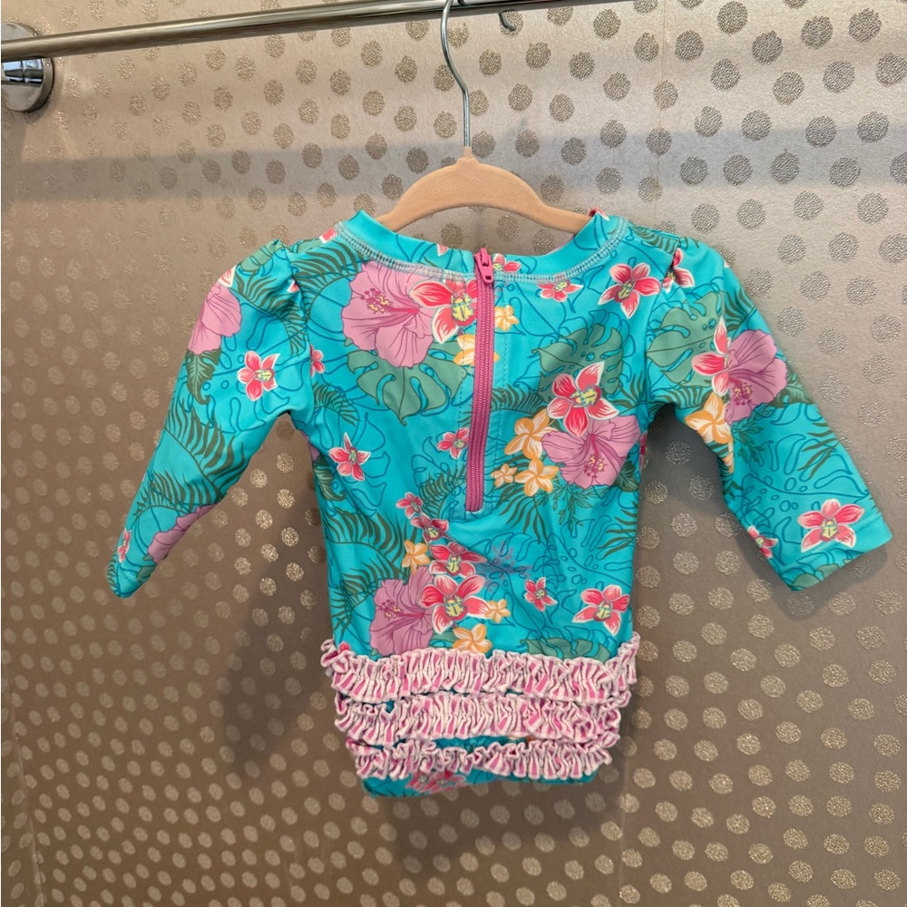 Rufflebutts Orchid Oasis One Piece Rash Guard - Picture 6 of 7